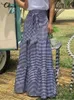 女性の長いマキシスカートセルミア秋のヴィンテージハイワイスト女性ファルダスカジュアル格子縞の小切手ゆるいプリントベルトプリーツスカート220701