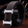 Belts Mens Belt Fashion Men Leather Black Business Women Gold Buckle Womens Classic Casual Ceinture with Orange Box