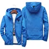 Jaqueta com capuz de verão masculino Ultra-fino Windbreaker embalável casaco de pele protetor solar praia à prova d'água casual