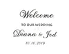 Decals Welcome To Our Sign Vinyl Stickers Custom Names and Date Mural Weddings Party Sticker AZ504 220621