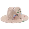 Basit yaz hasır şapka kadınlar geniş kısrak plaj şapkası moda grafiti kapa gündelik bayanlar resmi panama şapkalar