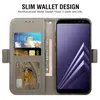 Leather Wallet Cases for Samsung Galaxy A8 Plus A8 A8+ A9 A7 A6 A6+ 2018 Fundas Capa Pocket Phone Bag Flip Cover Purse