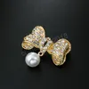 Lega di moda Perle di strass Fiocco Spille Pin Abito da donna Cappotto Corpetto Spilla Accessori per gioielli per feste di nozze Regali