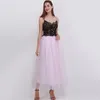 Saias de saia de tule tutu de comprimento total com cintura esticada dama de honra Princesa adulta Papticoat 4 camadas 100 cm Skirtsskirts de comprimento do chão