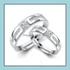 Parringar smycken ring Sier för älskare Crystal Charms Band Party Gift Wholesale 0193Wh Drop Delivery 2021 Pua0Z