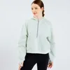 lu-33 pull semi-fermé sweat à capuche pour femme tenues de Yoga lâche mode loisirs manteau course Fitness Yoga décontracté épaissi vêtements de sport