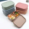 Boîte à lunch en Silicone vaisselle pour bébé Bento salade de fruits bol de conservation Portable scellé Rectangle pique-nique boîte à lunch