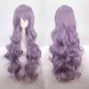 FGY 32 polegadas Anime Cabelo cacheado comprido com franja oblíqua cosplay Cosplay peruca sintética de alta qualidade preto rosa vermelho 22 cores baratas 220622