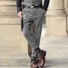 Men's Pants Men's Casual Plaid Trousers Brown Retro Autumn Tweed Pant Trouser Wear Gentleman Suit Male Man PantsMen's Naom22