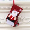 Świąteczne pończochy Skarpetki Snowman Santa Elk Bear Printing Xmas Candy Gift Bag Ościsk Dekoracja choinki