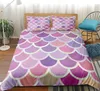 9Colors sjöjungfru skalor sängkläder set 3st Fish Scales Däcke Cover Set Colorful Quilt Cover Queen Bed Set 220531