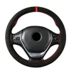 Steering Wheel Covers 36CM/38CM Universal Anti-Slip Sweat Leather Braid On The Car Steering-wheel Cover Suede Sport Style AccessoriesSteerin