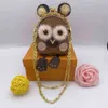 Luxe vison fourrure hibou porte-clés célèbre marque Mini sac à dos porte-clés fleur casque sac décoration accessoires porte-monnaiegrfn 2K1