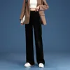 Kadınlar Sıcak Kış Peluş Kalın Pantolon Kuzu Derisi Kaşmir Kadife Pantolon Yüksek Bel Rahat Pamuk Gevşek Kadın Geniş Bacak 220325
