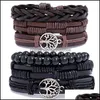 Autres Bracelets Bijoux Marque Nouveau En Cuir Véritable Arbre De Vie Hommes Femmes À La Main Ethnique Tribal Élastique Bracelets Drop Delivery 2021 Fzywt