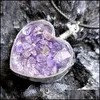 Arts And Crafts Arts Gifts Home Garden Love Pendant Natural Rough Stone Gravel Polished Pendants Healing Crystal Mineral Peach Heart Neck