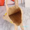 Sacs fourre-tout en paille de fibre de noix de coco de haute qualité, épaule en boule de bois colorée, sac de shopping tissé, fourre-tout triangulaire, vacances à la plage, sac de grande capacité