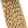 BOL Lockige Bio-Haarverlängerungen, 81,3 cm lange synthetische Bündel, Ombré-Blond, Kunsthaar für Frauen, Wasserwelle, hitzebeständig, 9 Stück 220622