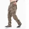 Nowa wiosna i letnia luźna męska moda High Street Cargo Casual Spodnie Mężczyźni Joggers G220413