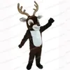 Halloween Deer Elk Mascot Costume Caratteristica del carnivale Carneval Festival Fancy Dress Christmas Adulli Abito da festa per feste in abito da festa