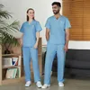 YL028 Enfermeira com decote em V TOP conjunto de roupas de esfoliação médica hospitalar roupas odontológicas lavar as mãos escova cirúrgica do médico trabalho clínico personalizado