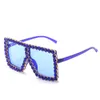 2021 Mujeres de lujo de moda Bling Bling Show Sunglass Gran Marco Ladi Diamond Inset Gafass