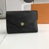 Med Box M41938 Emboss Victorine Fold Short Wallet Black Navy Red Cowhide Pures Designer Luxury Clutch Bags Women Business CRE236E