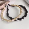 New Fashion Women Headband Summer Pearls Lace Tangled Hairband Fresh Light Turban Headwear Accessori per capelli per adulti