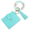 Bracelet en cuir PU portefeuille porte-clés fête faveur glands bracelet porte-carte sac en silicone perlé bracelet sac à main femmes bijoux GCC108