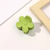 Girl Green Flower Series Hair Clip Clamps Small Size Yellow Floral Plastic Ponytail Hair Claw Clips Women Shower Head Wear Scrunchies Hairpins Length 4 CM