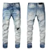 Mens Jeans Designer Skinny Black Rip Letter Angel Print Rock Denim Slim Fit Paint Splatter For Man Pants Embroider Biker nöd rakt hiphop med hål långt