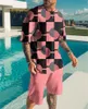 Set hawaiani Tute con stampa 3D Camicia estiva a maniche corte Pantaloncini da spiaggia Streetwear Abito da uomo casual Set da 2 pezzi