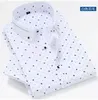 メンズドレスシャツ夏の刺繍プリントメンズソリッドカラー半袖ラペルハーフビジネスカラーズマンズVere22