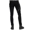 Calça masculina steampunk inverno homens longos jean gótico de cintura alta masculina preta meias marrons de streetwear para Malemen's drak22