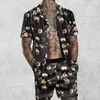 Tracksuits voor heren Men Tracksuit Floral Print Soft For Daily Life Clothing Street Wear Black xxxlmen's