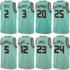 Basılı Adam Gençlik Şehri Basketbol Kazandı James Bouknight Jersey 2 Jalen McDaniels 6 Mark Williams 5 Isaiah Thomas 4 Cody Martin 11 Mason Plumlee 24 Yeşil Beyaz Mor