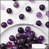 Stone Loose Beads Jewelry Natural 15Mm Amethyst Ball Bead Palm Quartz Mineral Crystal Tumbled Gemstones Hand Piece Home Decoration Accessori