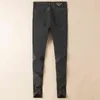 Jeans grigio moda uomo slim fit autunno inverno tempo libero pantaloni micro elastici a tubo dritto di fascia alta