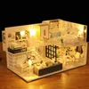 Maison de poupée Meubles Jouets en bois DIY Dollhouse Miniature Dollhouse Assembler Miniaturas Puzzle Jouets pour enfants Fille Cadeau LJ201126