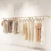 Clothing store display rack Commercial Furniture wall hanger rod wall-hanging side hangings women's and children's cloth shop shelf gold hanger