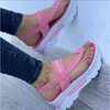 Sandaler 2022 Summer Selling Wedge Heel Women s Outdoor Slippers Platform Casual Beach Zapato Flipflops Mujer Zapatos stor storlek 220427