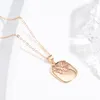 Łańcuchy Kinel Modna błyszcząca Dangle Naszyjnik 585 Rose Gold Prosty kwadrat dla kobiet Wysokiej jakości dzienna biżuteria 2022