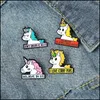 PinsBroches Bijoux Cheval Animal De Bande Dessinée Croyez Émail Broches Broche Pour Femmes Mode Robe Manteau Chemise Demin Métal Drôle Broche Pi Dhsnx