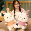 3580 cm kreskówkowy królik zwierzęcy z kieszeniami pluszowe zabawki piękne lalki z miękką poduszką wypełnioną spódnicą dla dziewczyny ldren prezent J220729