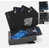 Waterproof PVC Plastic Poker Sets Trend 54pcs Deck Pokers Classic Magic Tricks Tool Pure Color Black Box-packed286y