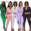 Women Tracksuits Designer Leggings Set Cardigan Lantern Sleeve Slit Trouser 2 Piece Set Twp Piece Pants