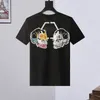 Designer Skull Crystal Mens T-shirt Summer Tees Grundl￤ggande fast tryck bokst￤ver bj￶rnskateboard casual punk toppar tee skjortor mode lyxkl￤der kort ￤rm 100% bomull