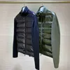 09ut Winter Men mode Down Jackets Wool Sticked och 90% White Duck Padding Patchwork Zipper Up Cardigan Man Autumn Coats