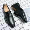 Erkek Ayakkabı Loafer'lar PU Deri Düz Renk Yuvarlak Ayak Düz Topuklu Moda Klasik Ofis Profesyonel Rahat Rahat Kayma DH832