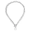 Anhänger Halsketten Edelstahl Multi -Layer -Kettenschloss Halskette für Frauen Männer ot Verschluss Umschüttung Vorhängeschloss Hip Hop Schmuck Schmuck